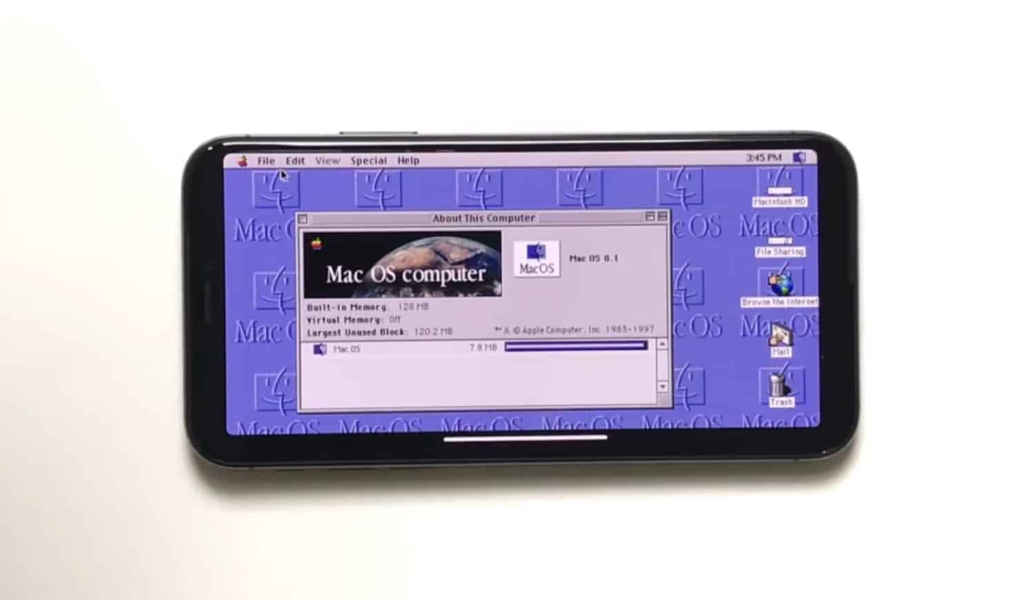 iPhone running Mac OS 8