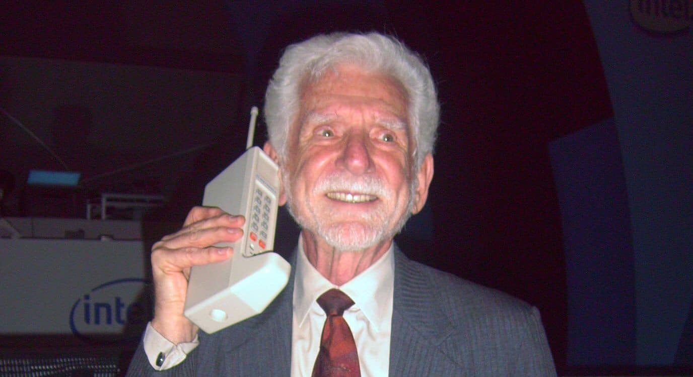First mobile phone call re-enacted