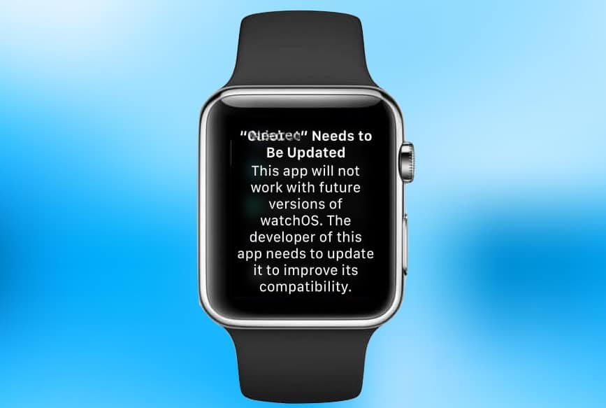 watchOS 1 app warning