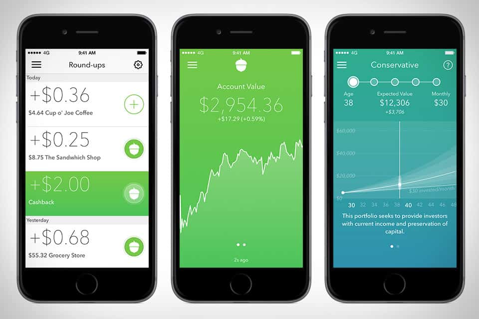 The Acorns savings app automatically invests your spare change for you.