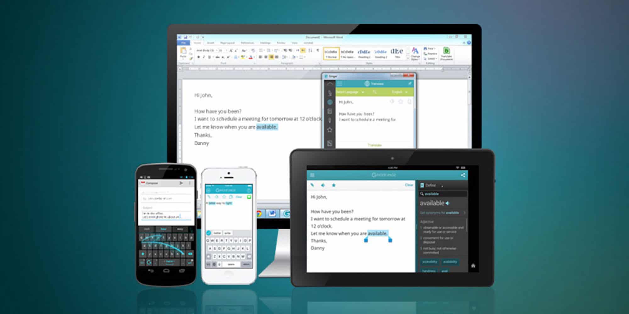 From text messages to research papers, Ginger Page will improve your writing on every device.