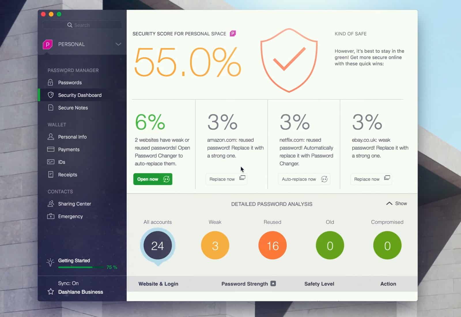 Dashlane screenshot
