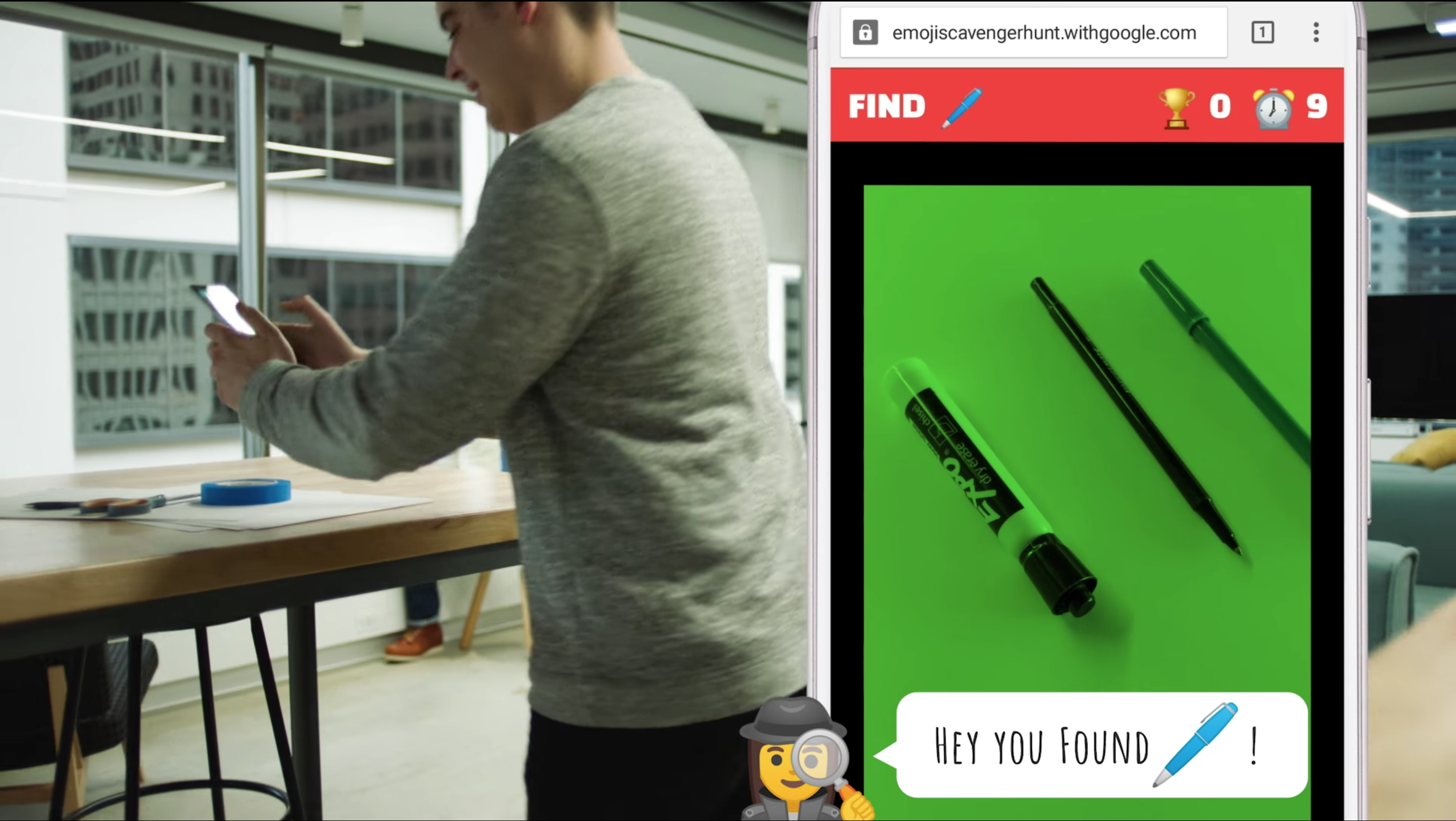 Emoji game Scavenger Hunt turns powerful machine learning and image recognition technology into a game for your phone.