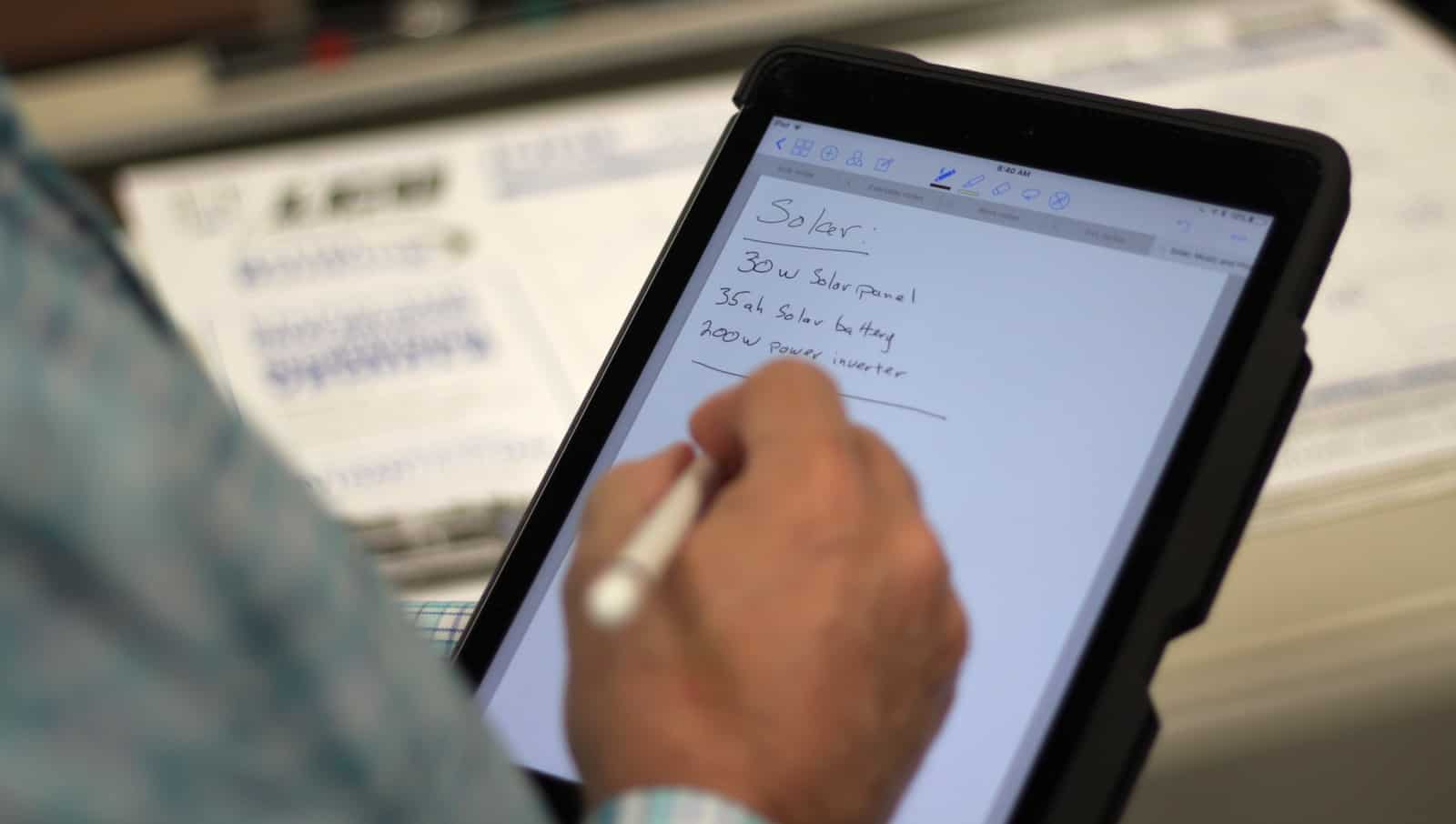 GoodNotes 4 notebook with Apple Pencil on iPad Pro