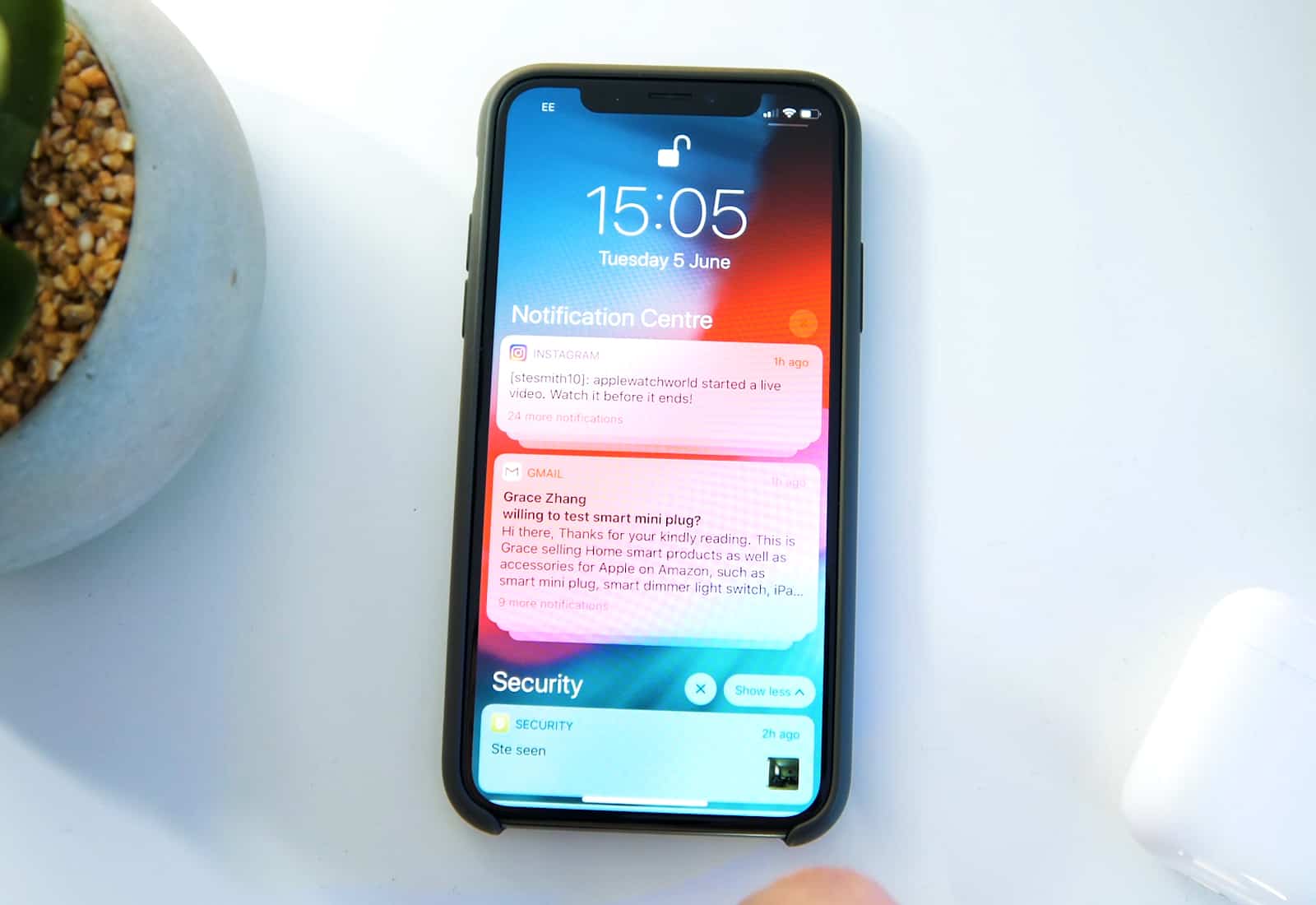 notification centre iOS 12