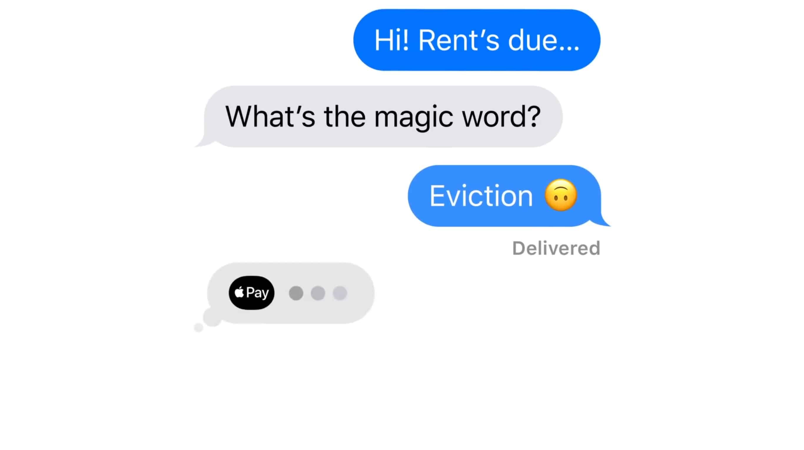 New ad makes Apple Pay in Messages easy and funny.