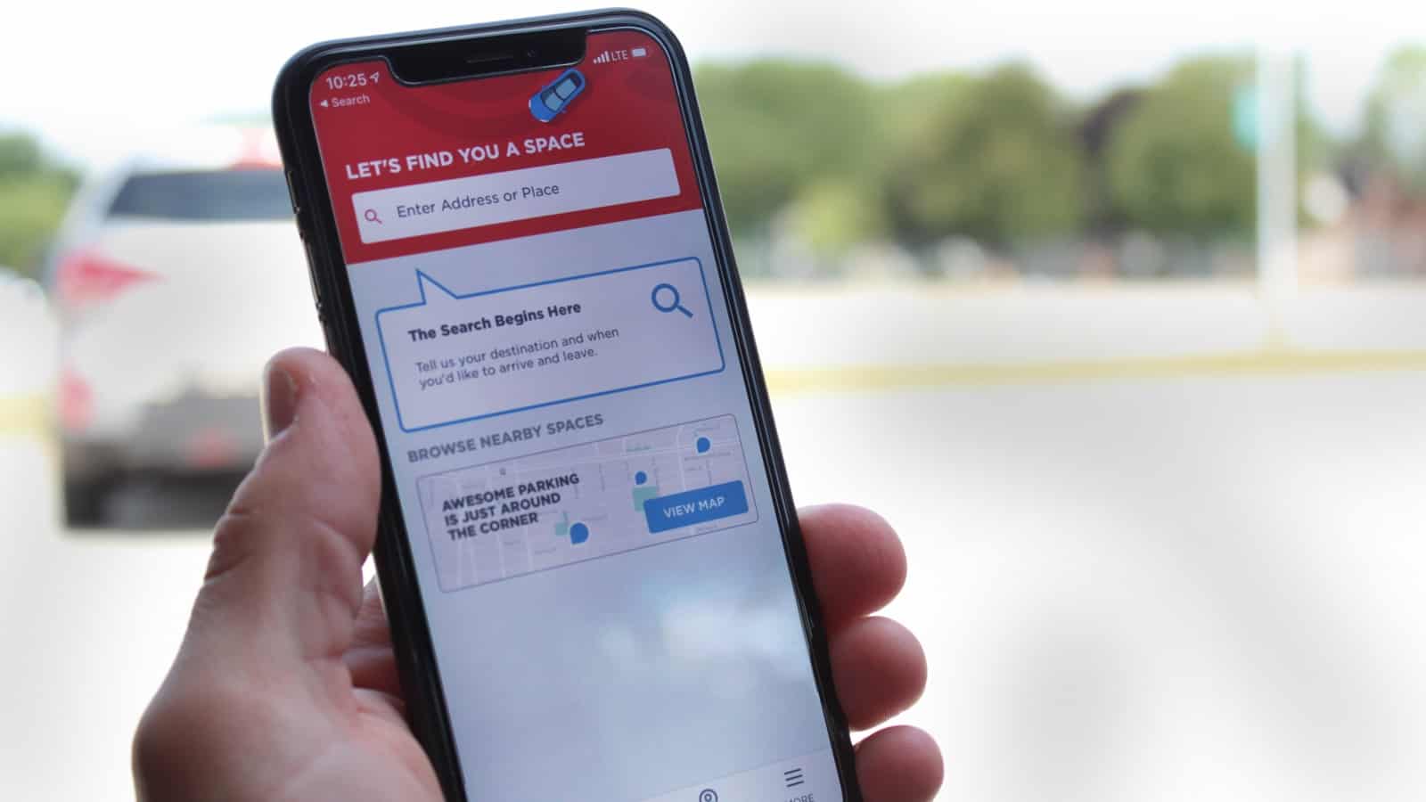 ParkWhiz Start Search screen