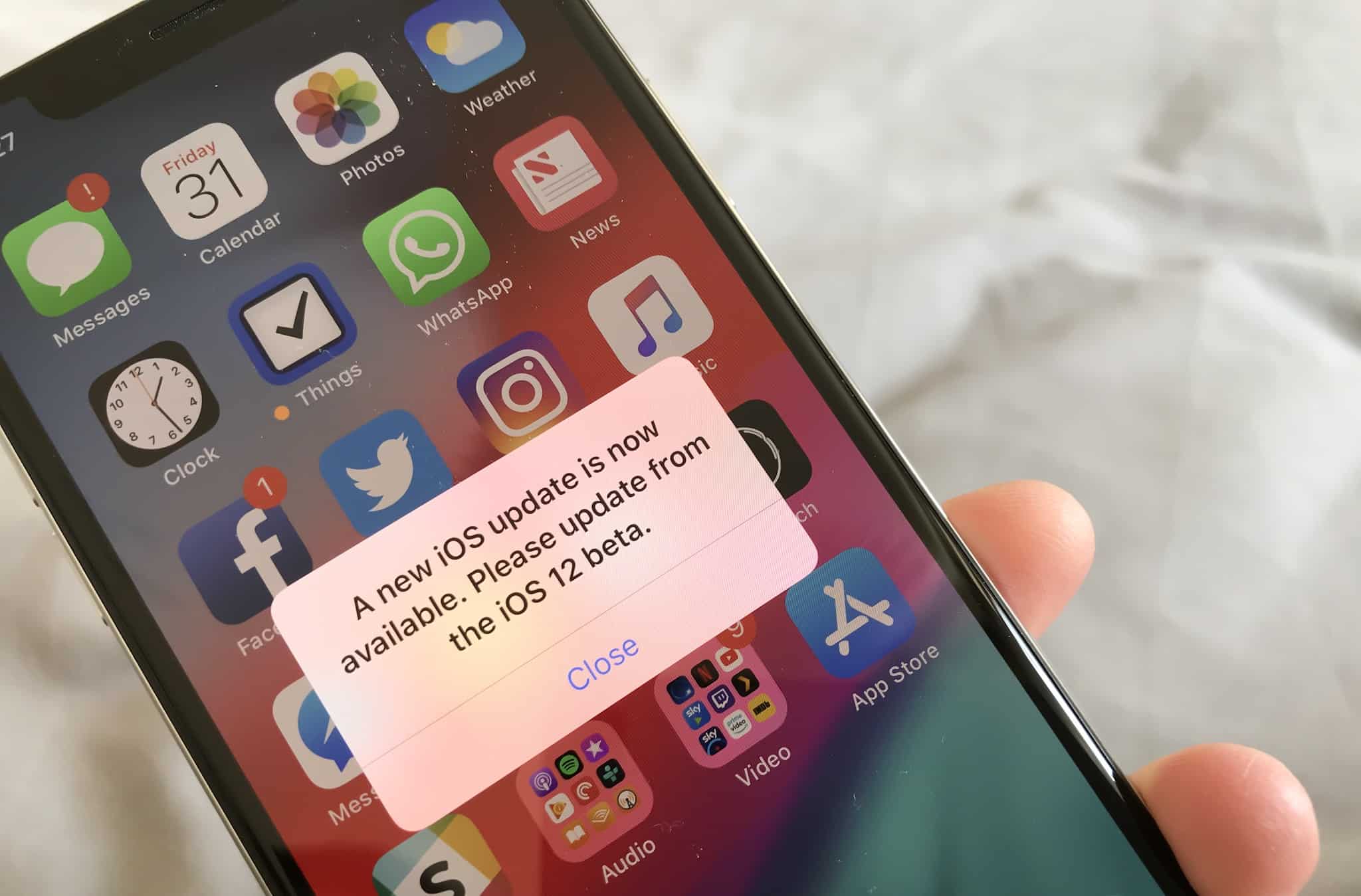 iOS 12 false update popup