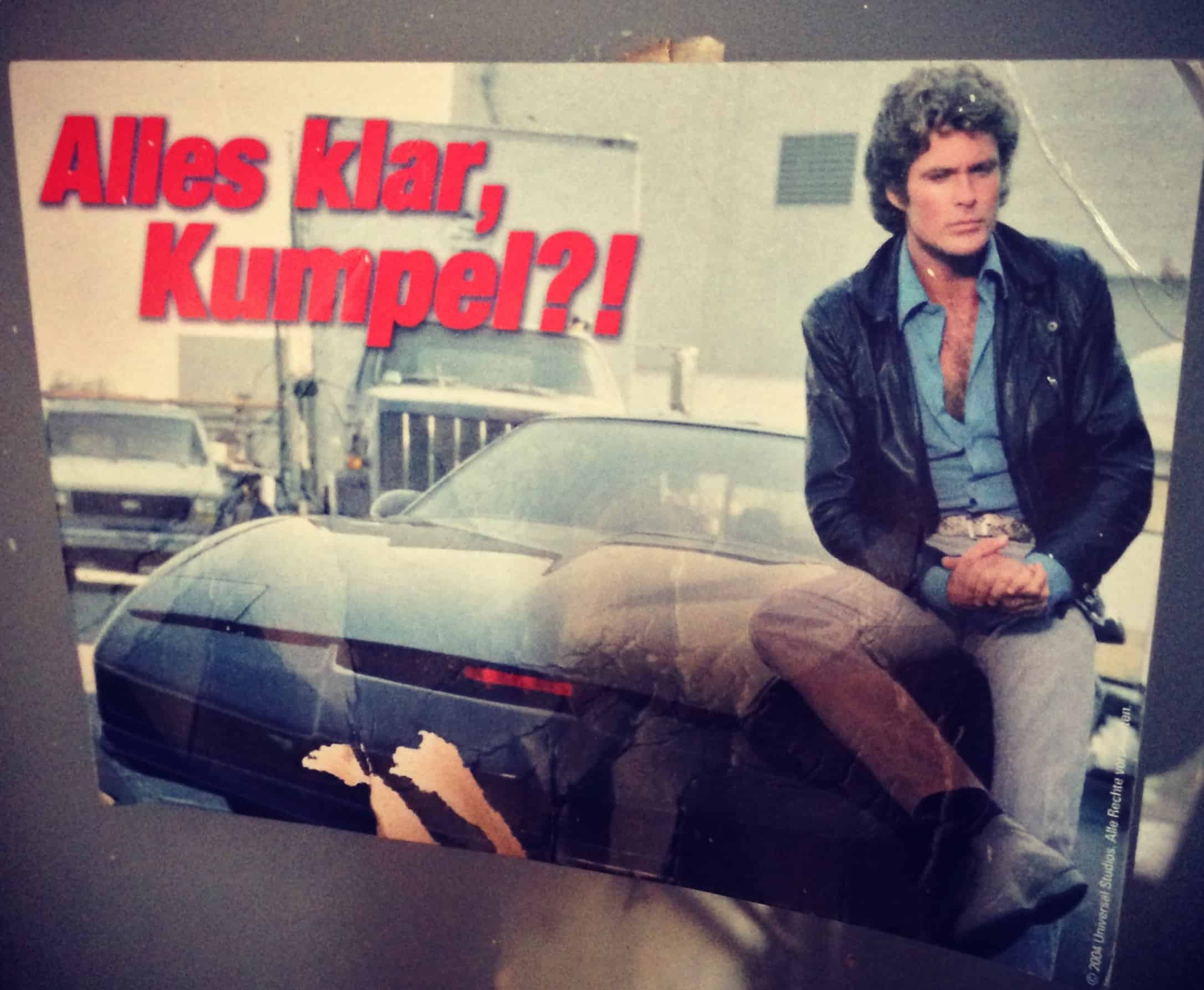 This rare photo shows the moment that Michael came up with the idea for K.I.T.T's Turbo Boost.