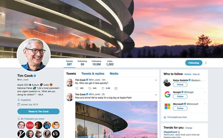 tim cook tweet