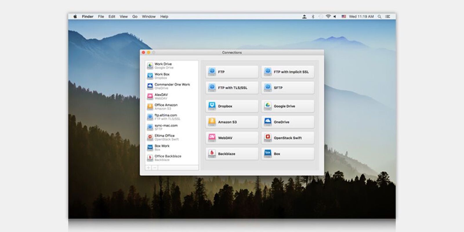 Access your cloud storage just like local drives, right from the Mac desktop.