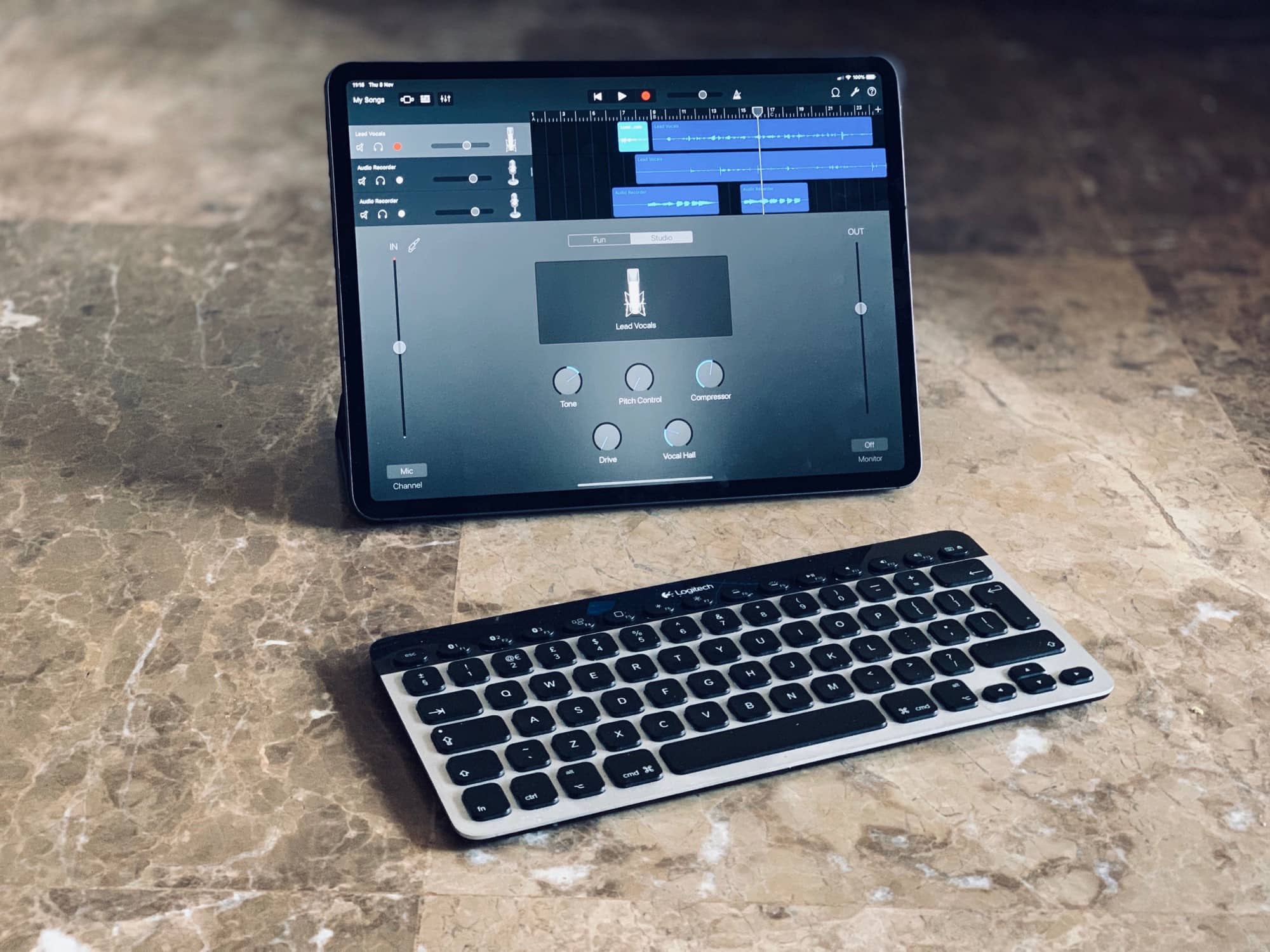 Finally, GarageBand can be controlled from a keyboard.