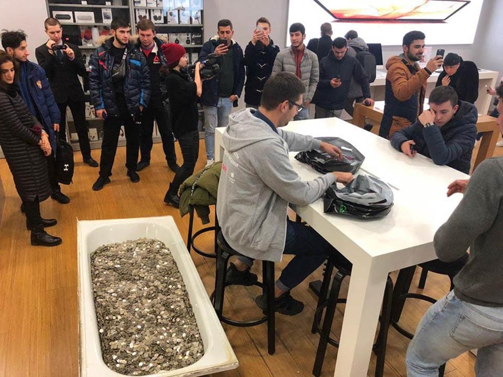 iPhone purchase with coins