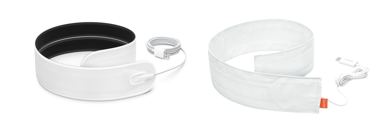 The resigned Beddit 3.5 (left) looks more like an Apple product than the earlier version.