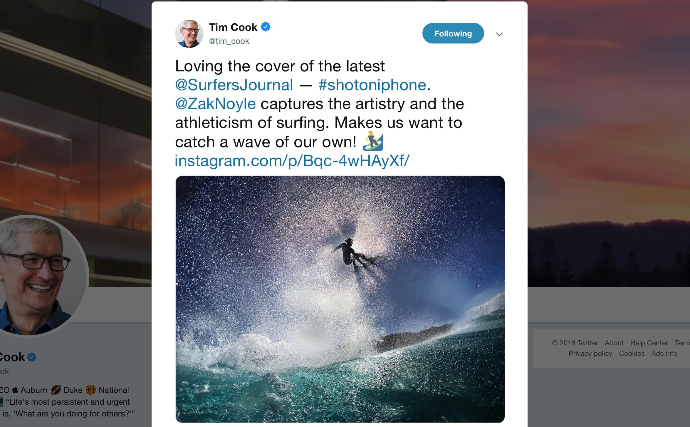 Tim Cook/Twitter 2