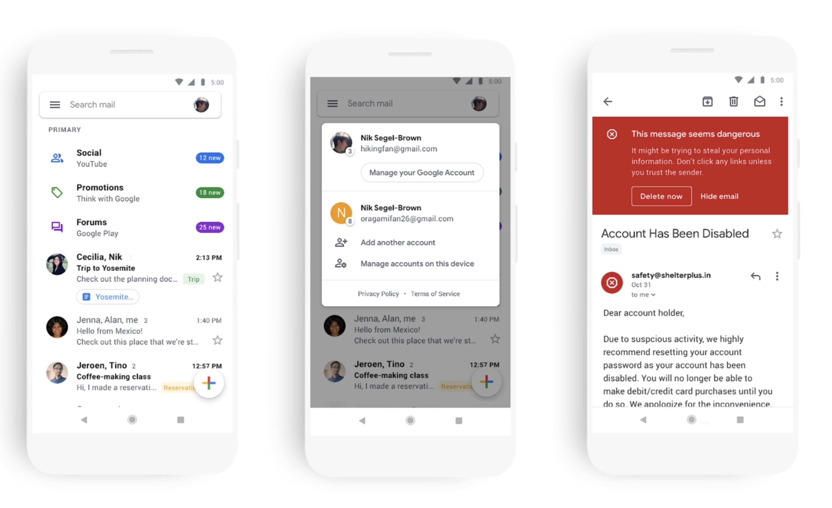 Gmail redesign Android iOS