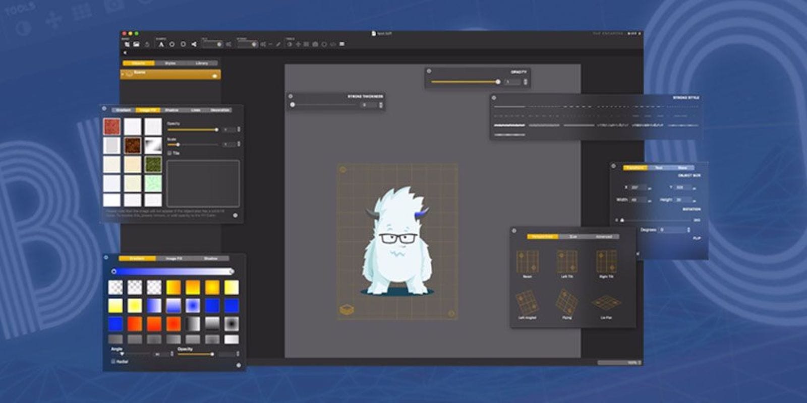 Whether for a website, flier, or app, easily create custom design elements for your next project.