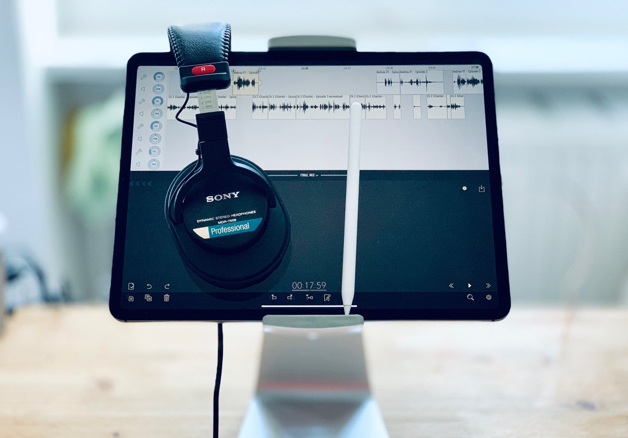 The Apple Pencil is your secret weapon for podcast editing.
