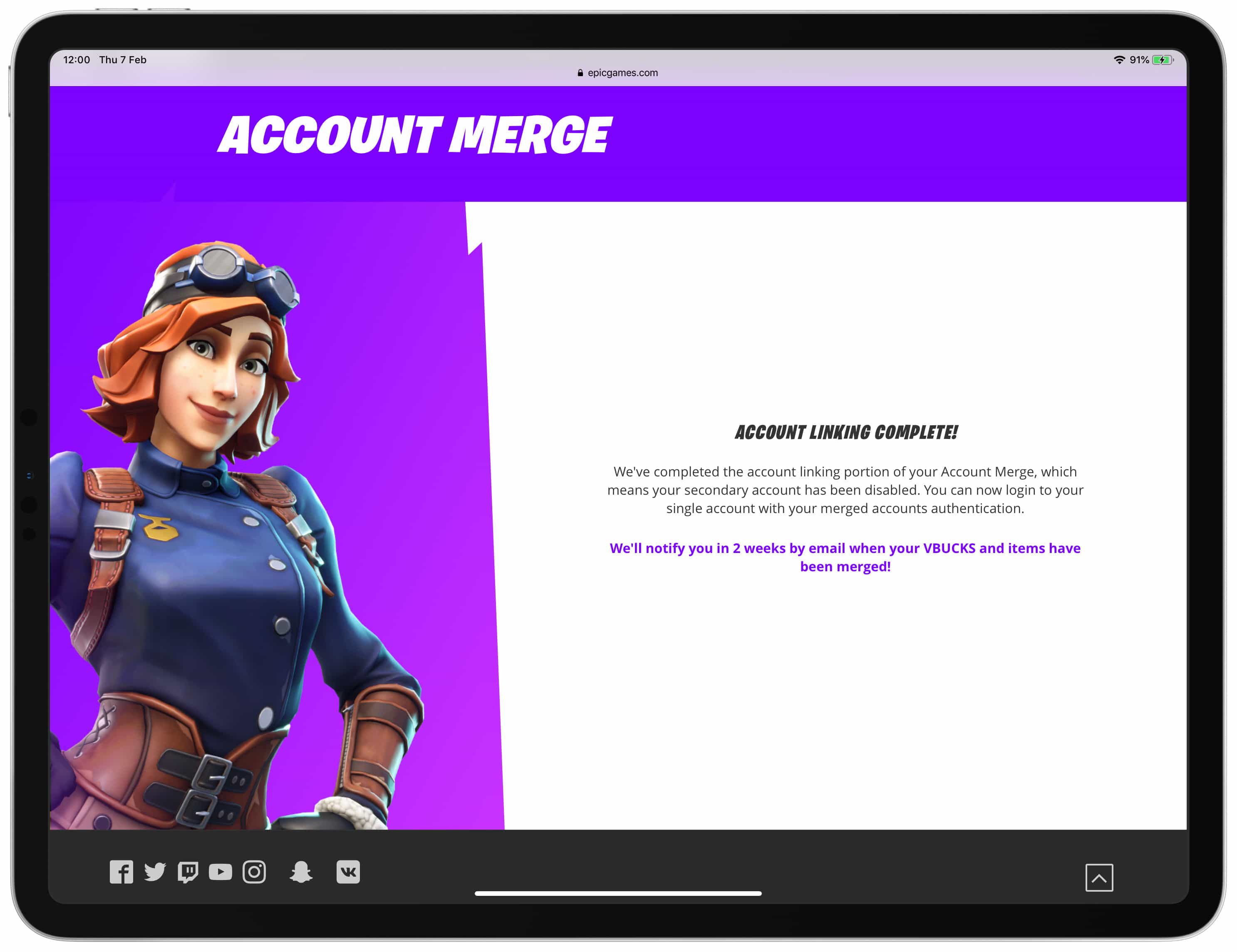 Fortnite account merging