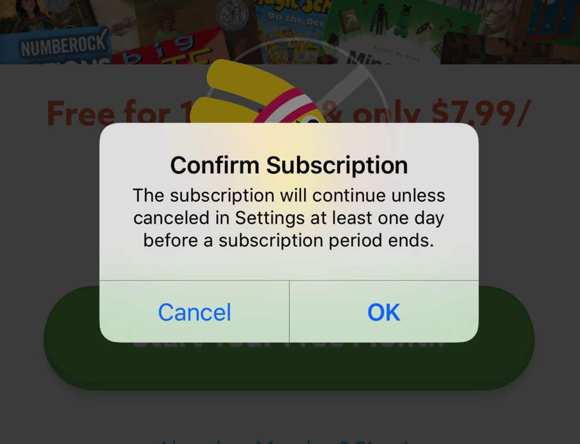 Confirm sub 1