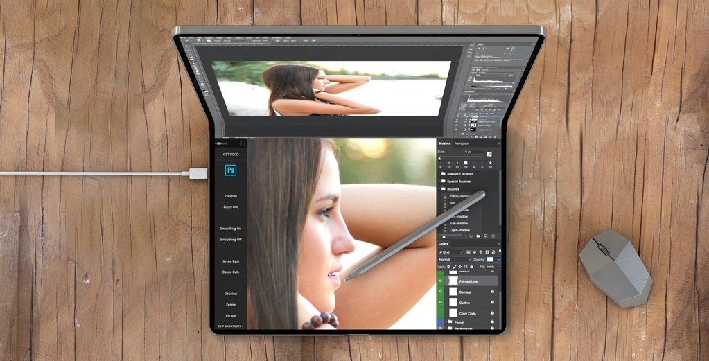 Astro HQ’s MacBook concept has a flexible touchscreen in place of the keyboard and trackpad.