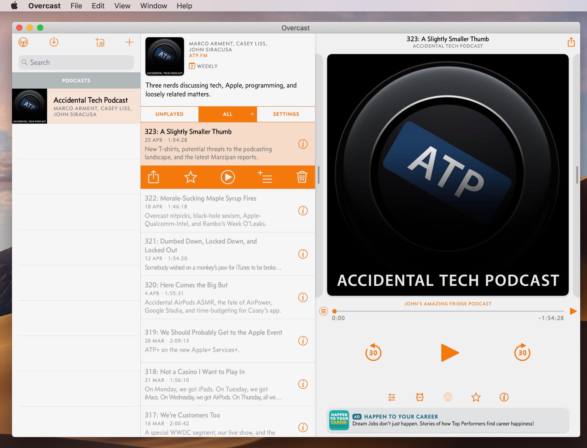 Overcast running on macOS