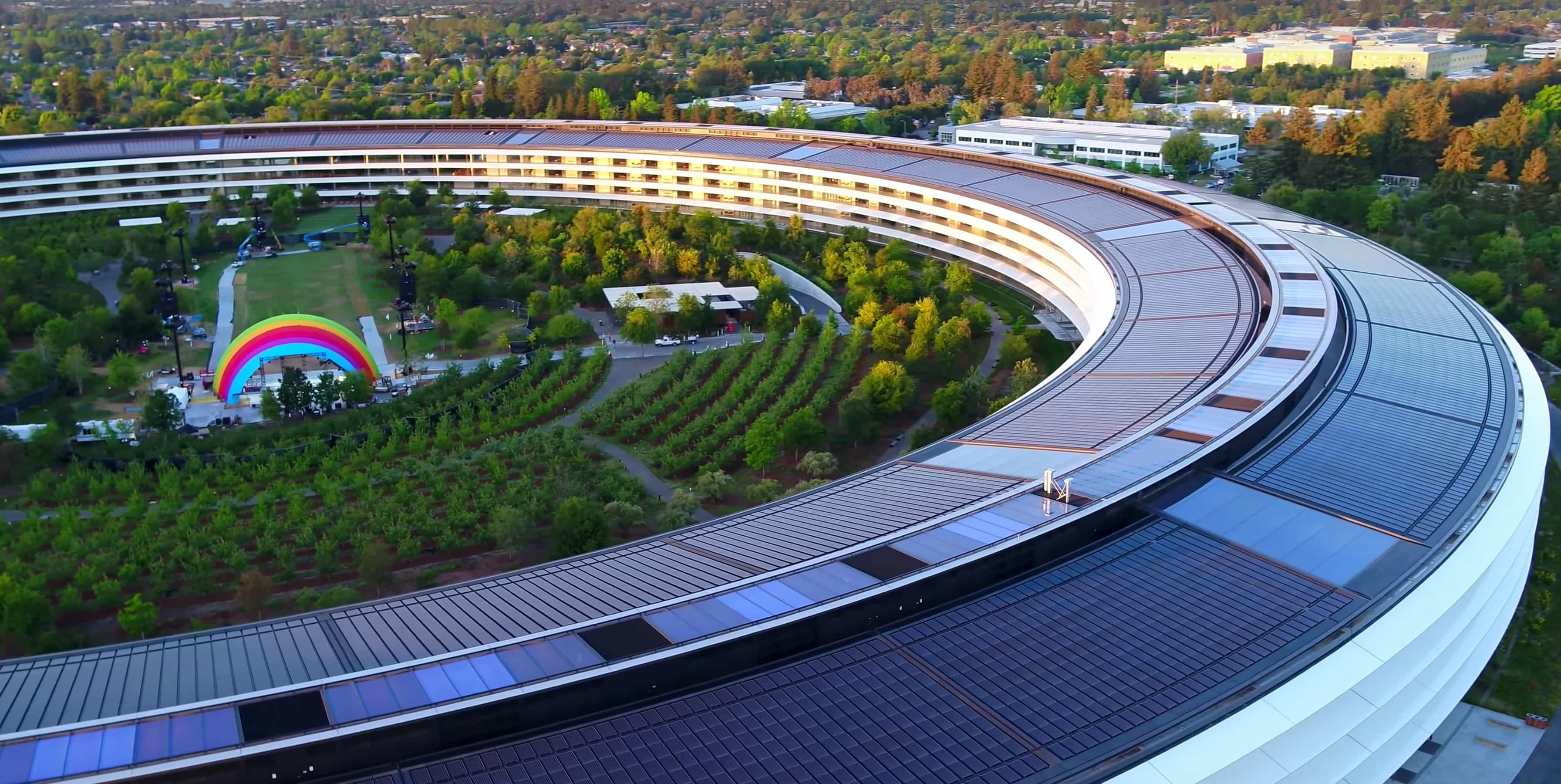 Shocker! The rainbow Apple Stage took a massive amount of work to create.
