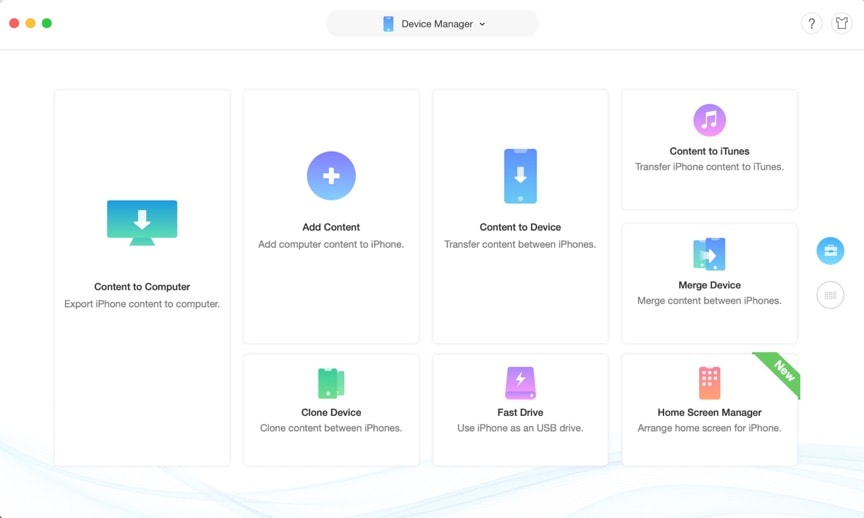 AnyTrans interface on Mac