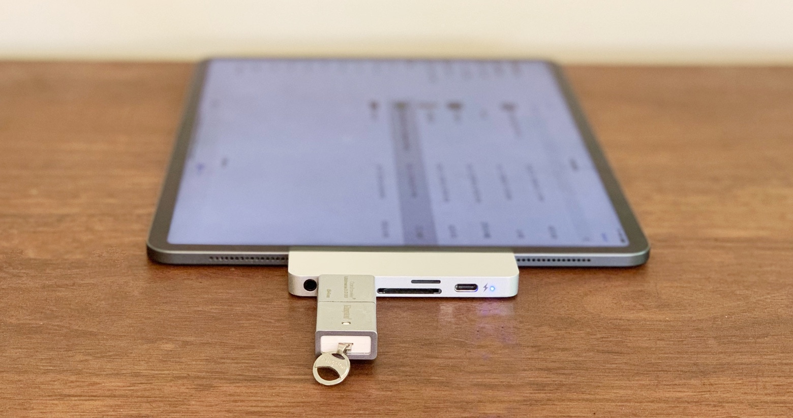 iPad Pro with thumb drive