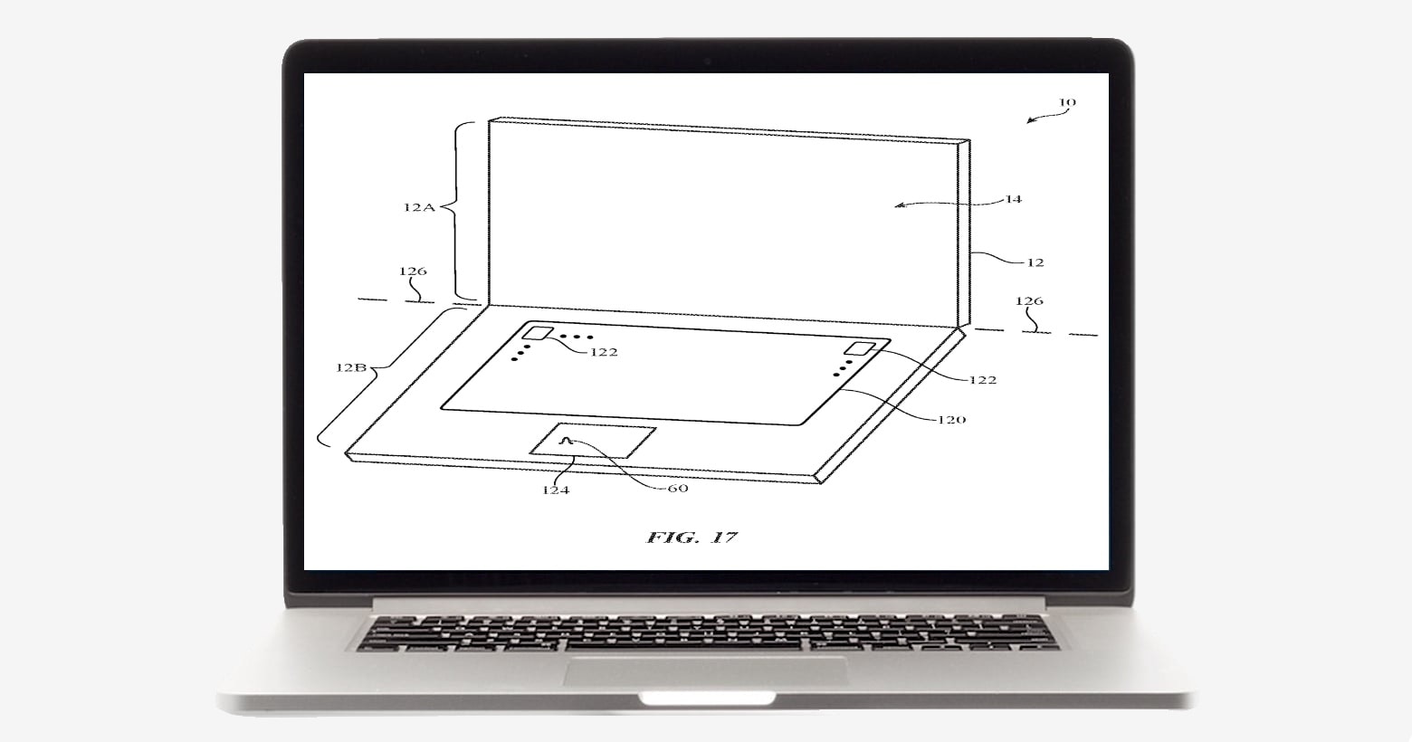 Dual-screen MacBook patent