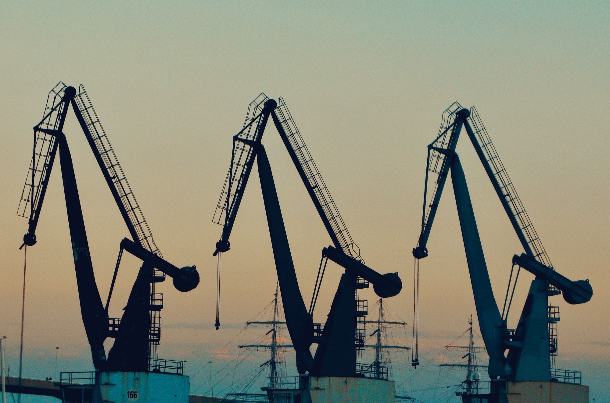 Hooks, on cranes.
