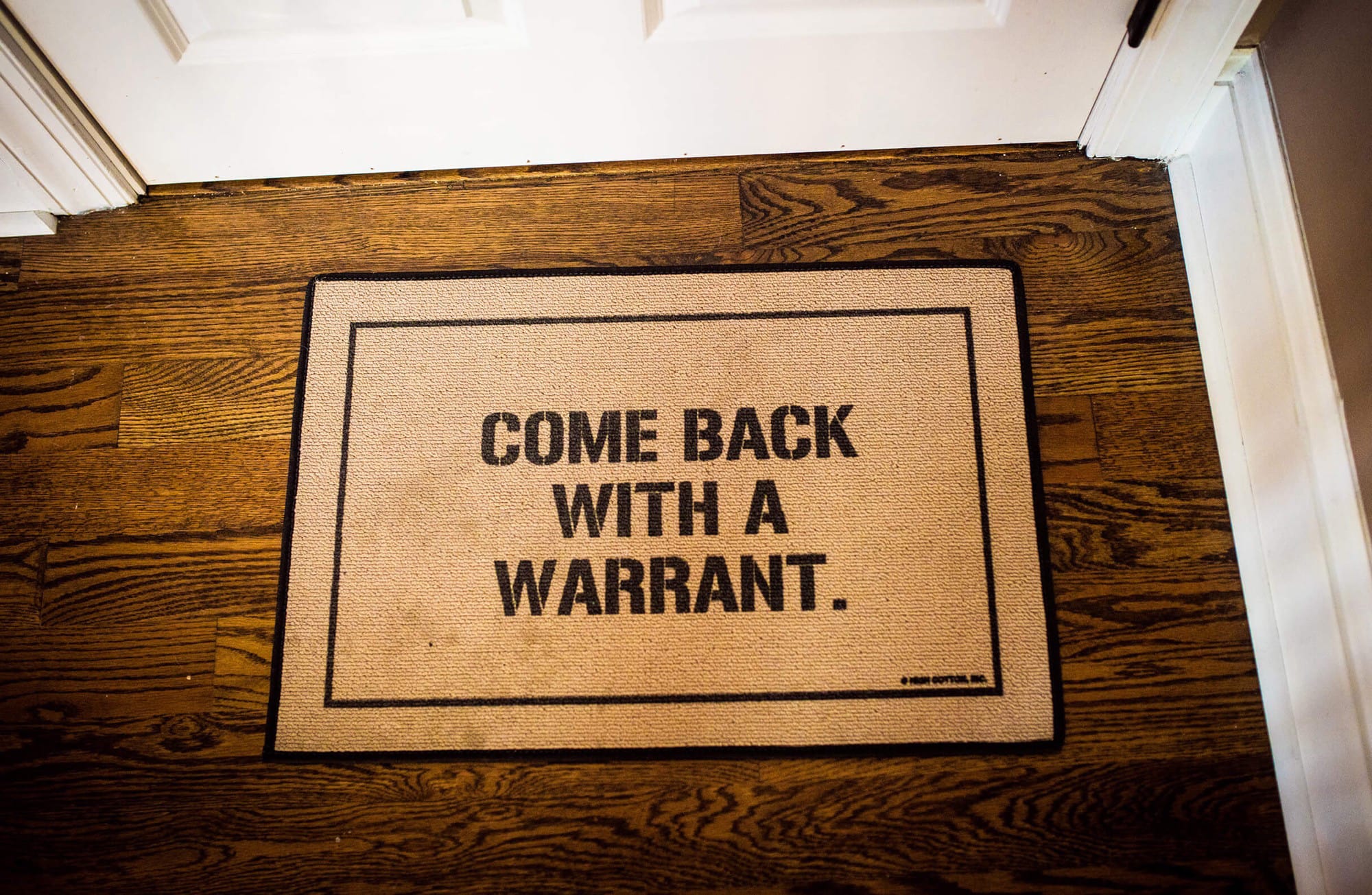 The door mat at DuckDuckGo HQ.