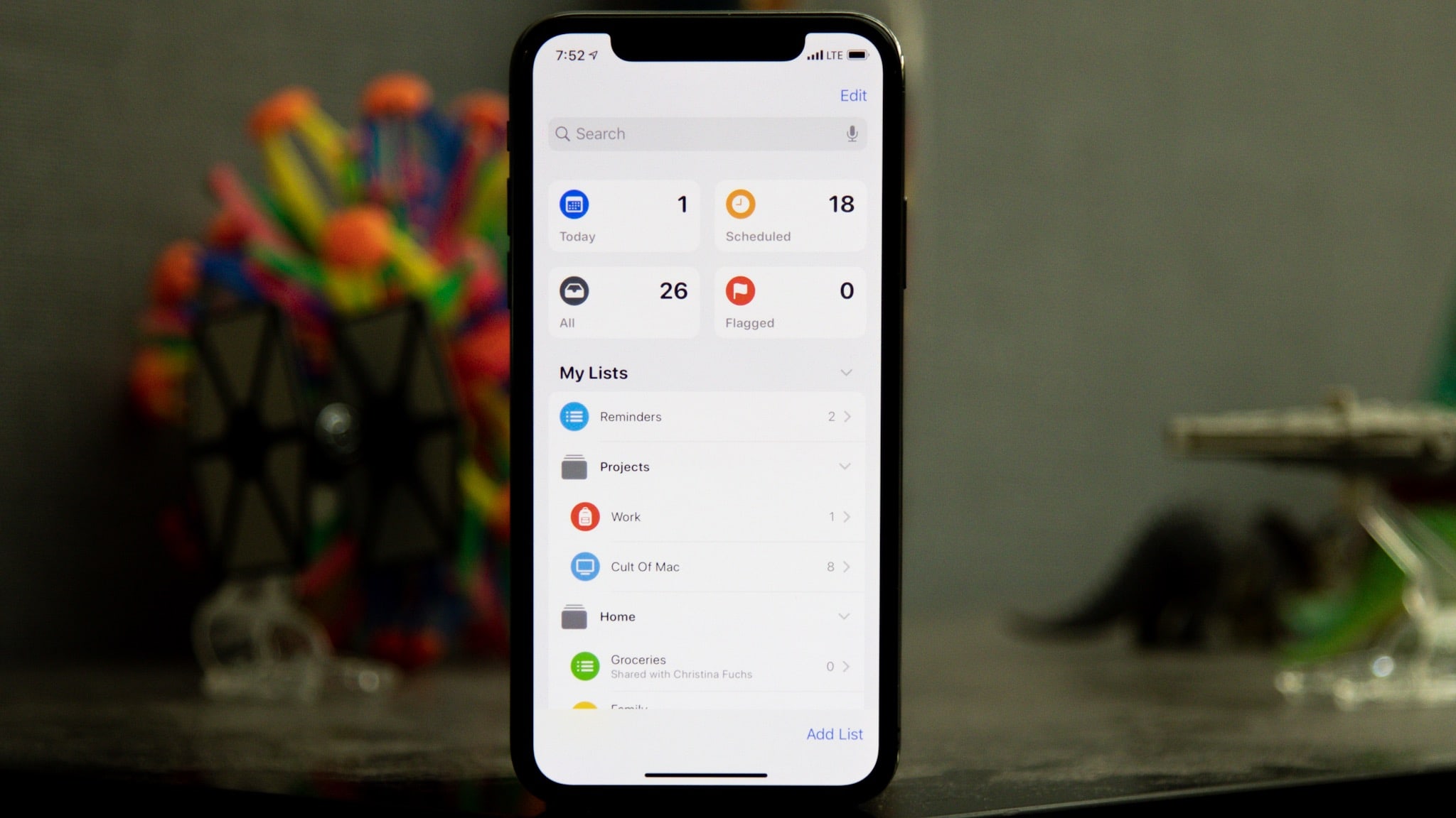 Reminders app on iOS 13 On iPhone X