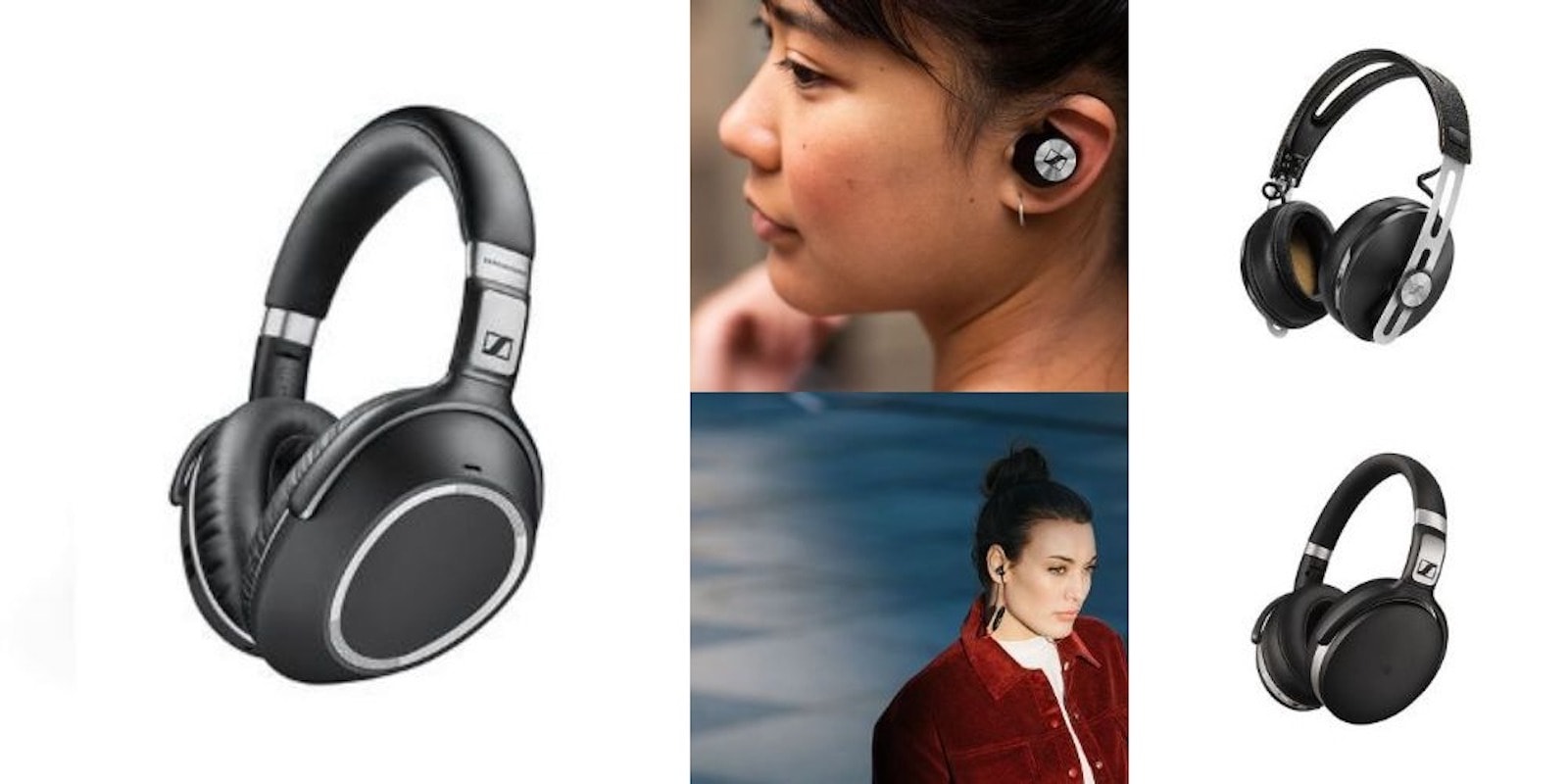 Each of these Sennheiser headphones will keep the music in and the noise out.