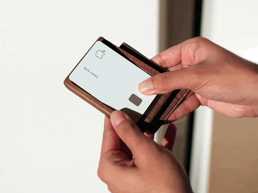 Wooden Apple Card storer