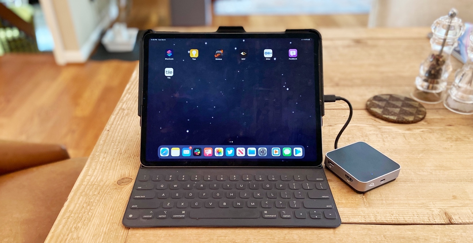 OWC USB-C Travel Dock with iPad Pro