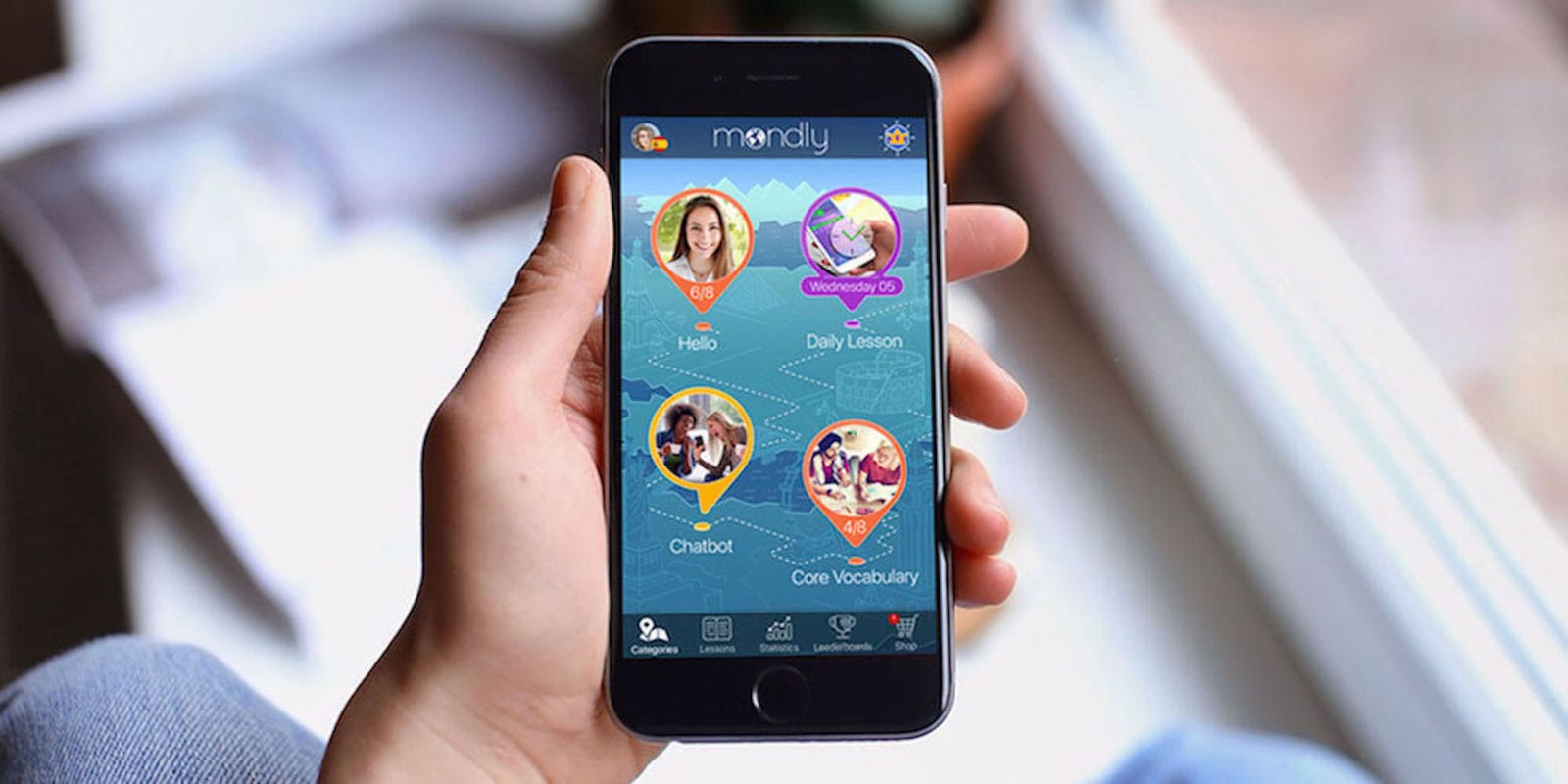 The Mondly language app uses speech recognition and other advanced tools to enhance the learning experience.