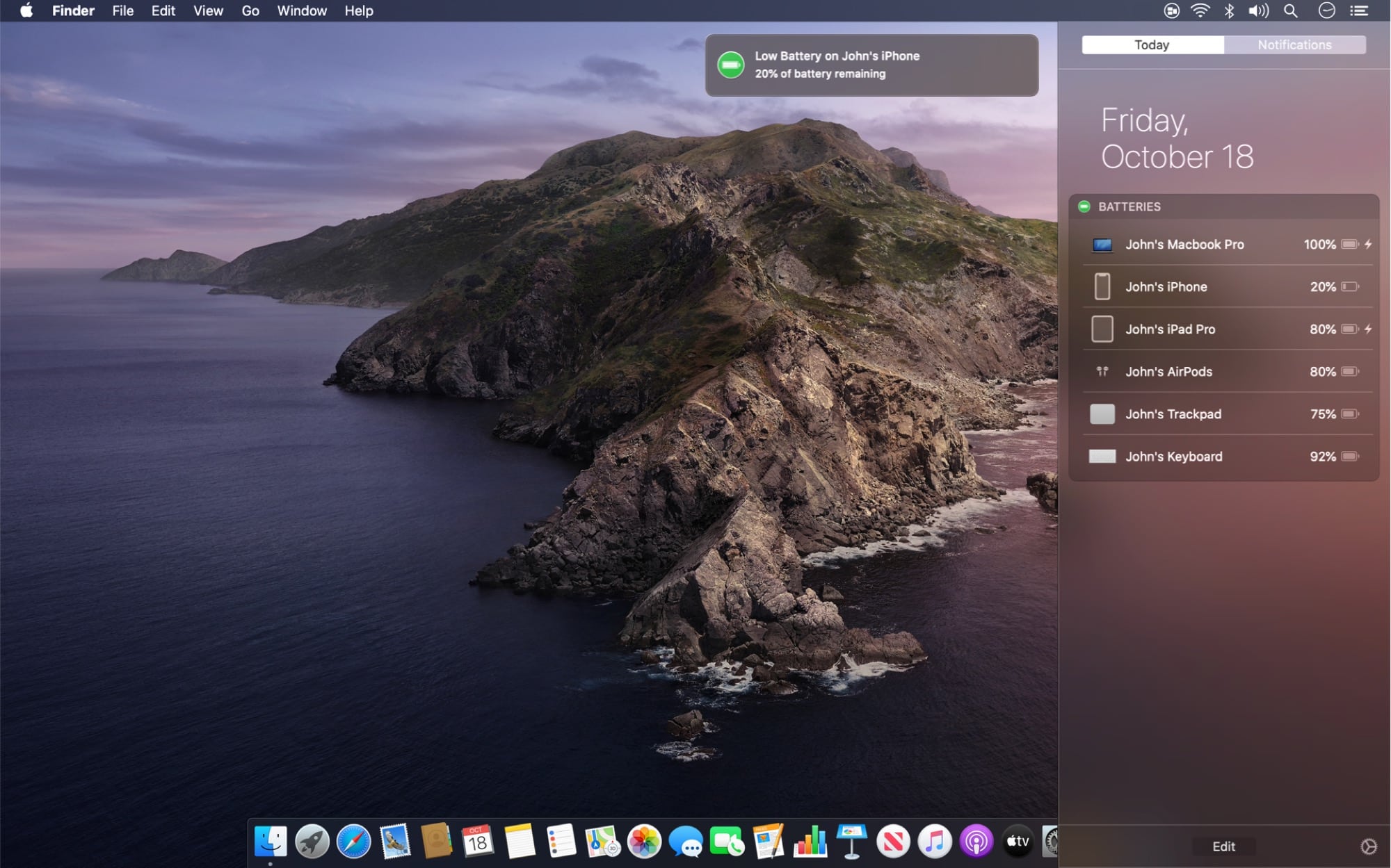 Batteries widget for mac