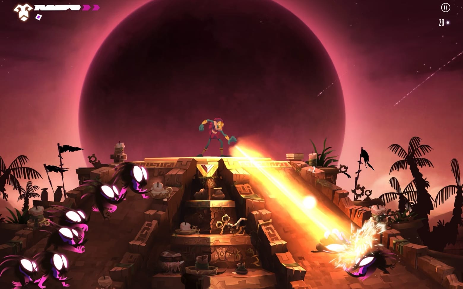 Towaga: Among Shadows is all about blasting.