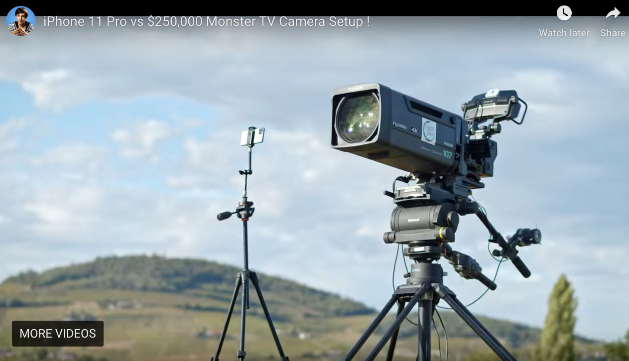 iPhone v. TV camera