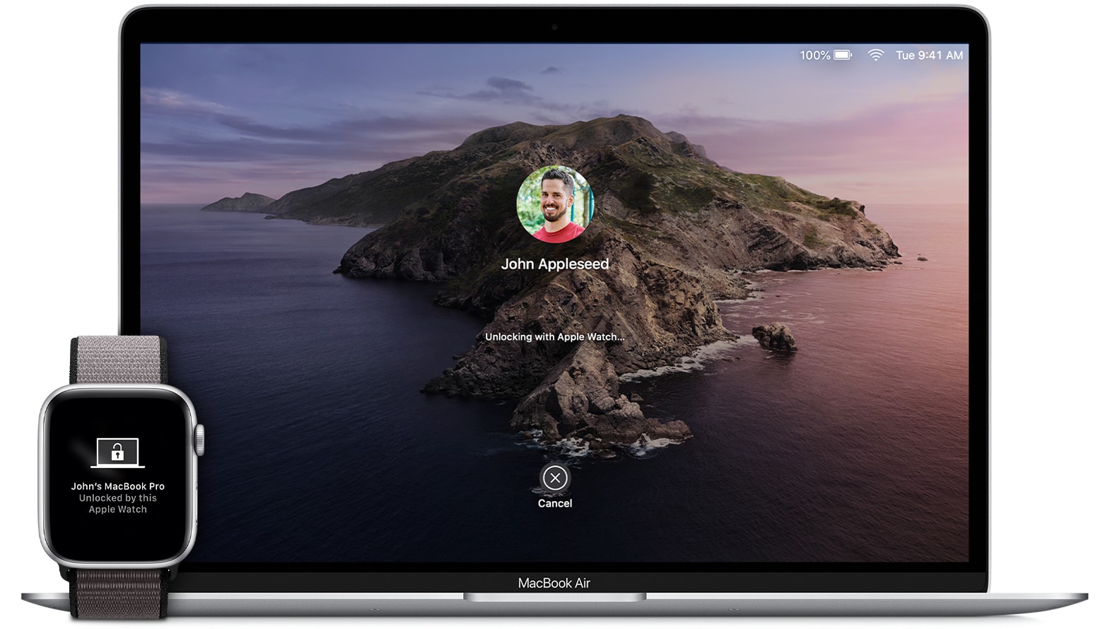 Apple Watch Unlock in action.
