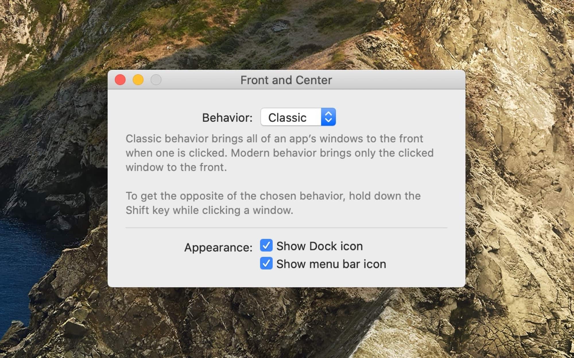 Front and Center screenshot