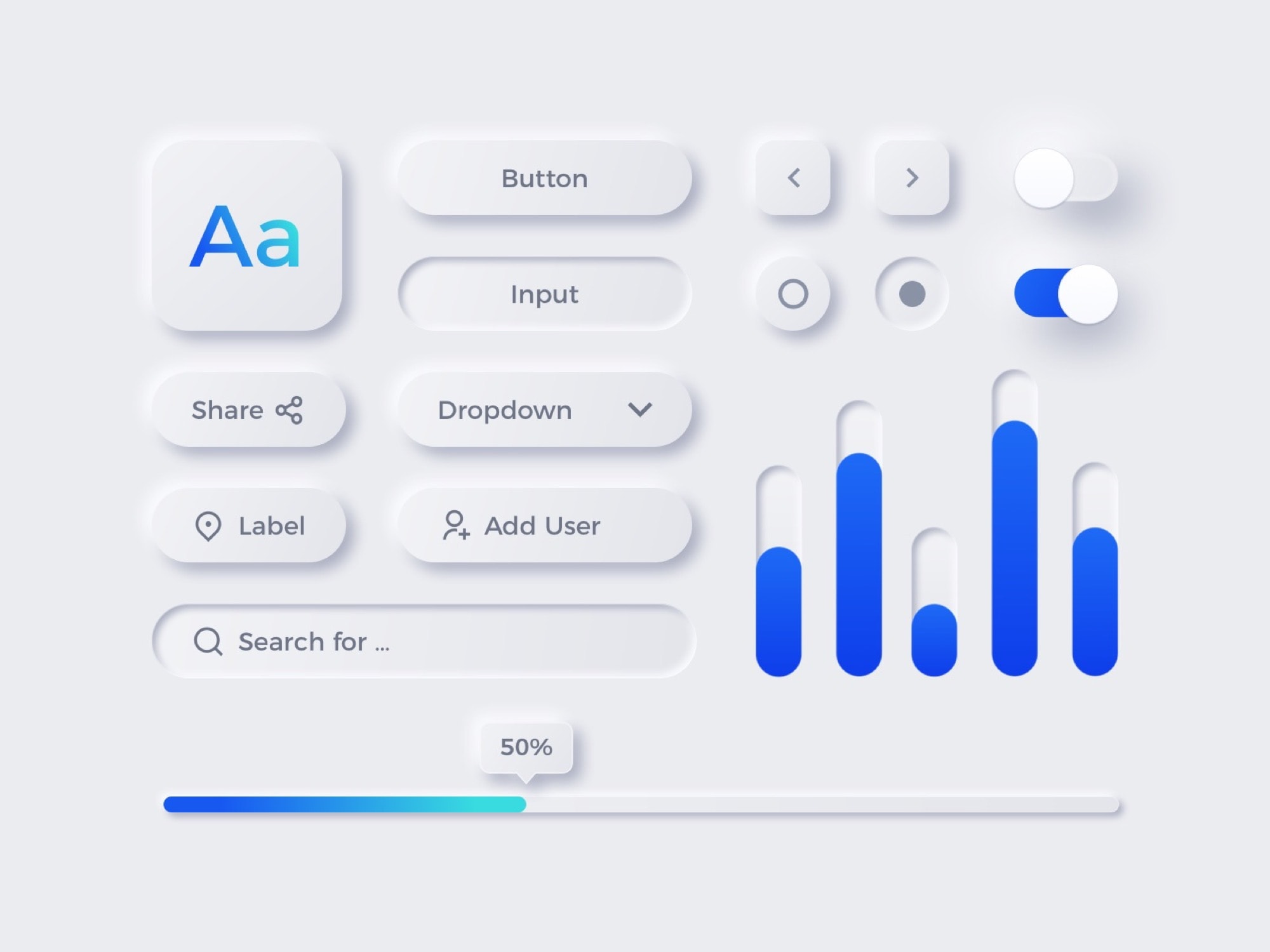 Flat UI elements, bolstered with real-world visual cues, make neumorphism easy to 