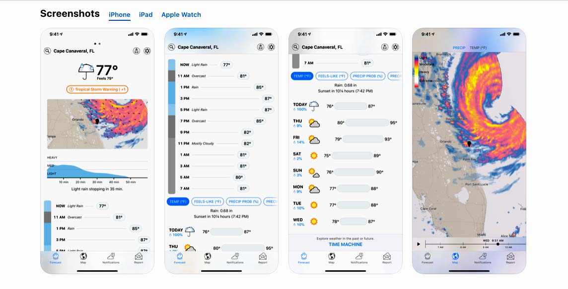 screenshot of Dark Sky Weather