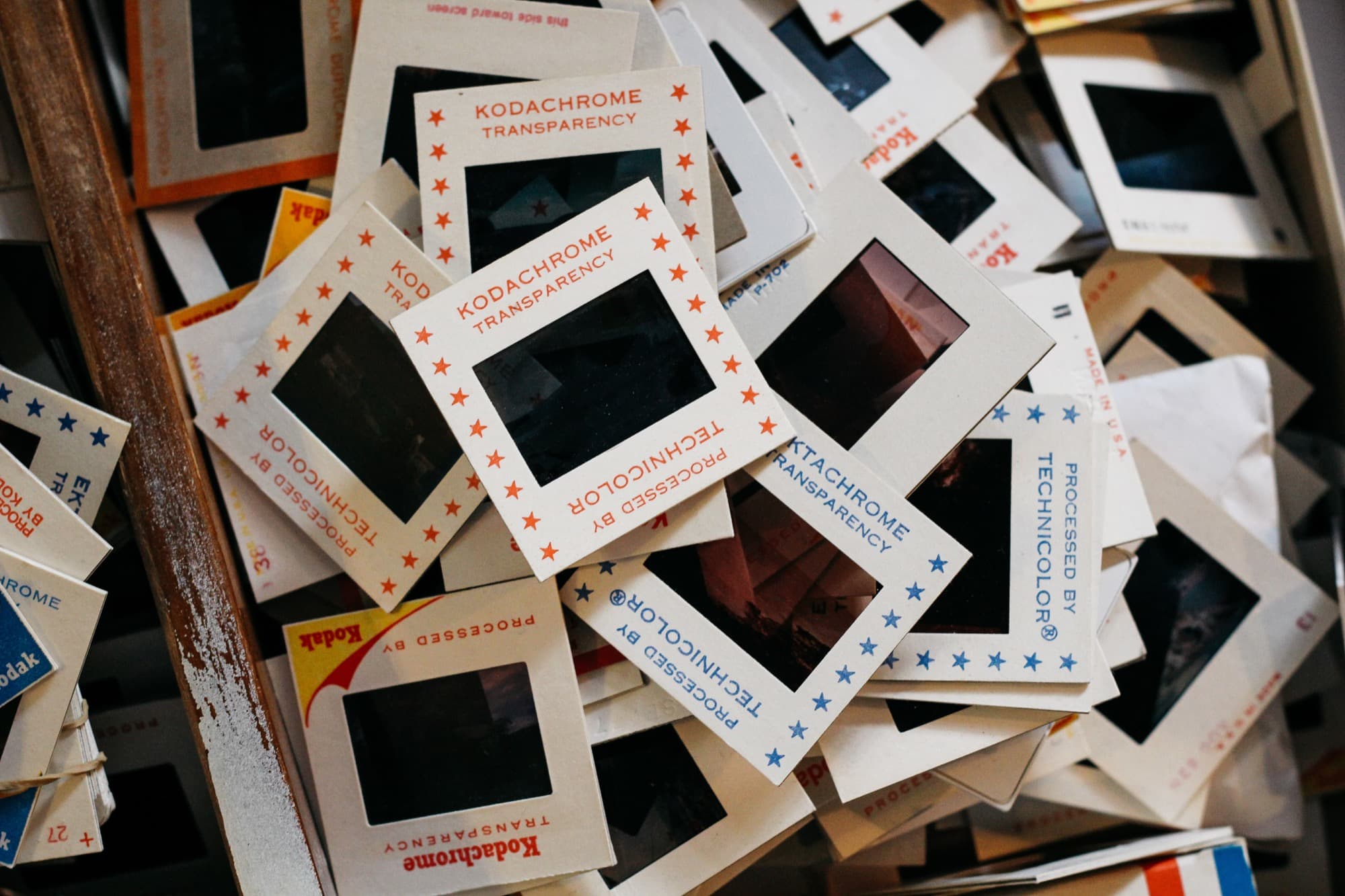 35mm slides in a heap