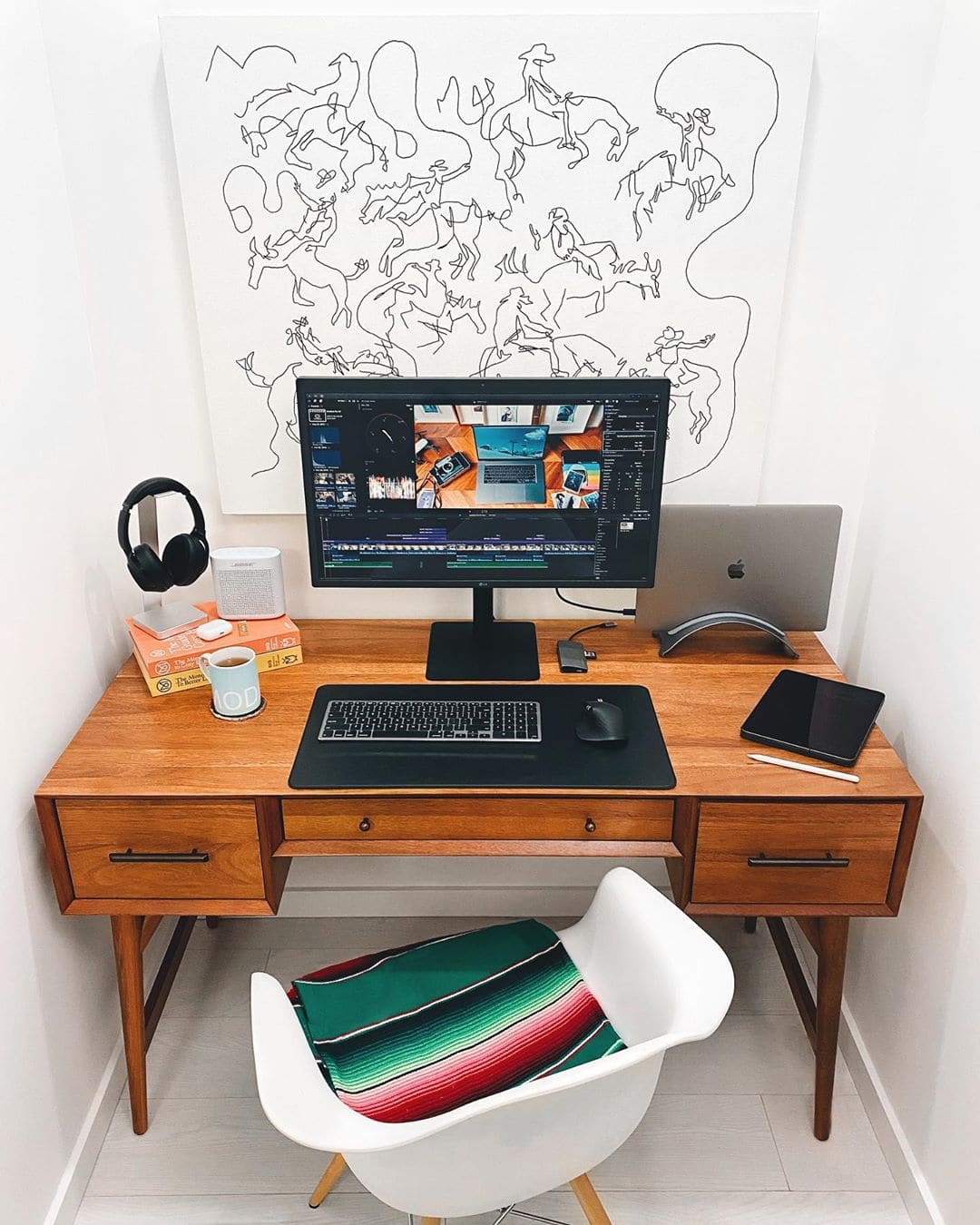 MacBook Pro Setup: In a small desk setup, every inch counts.
