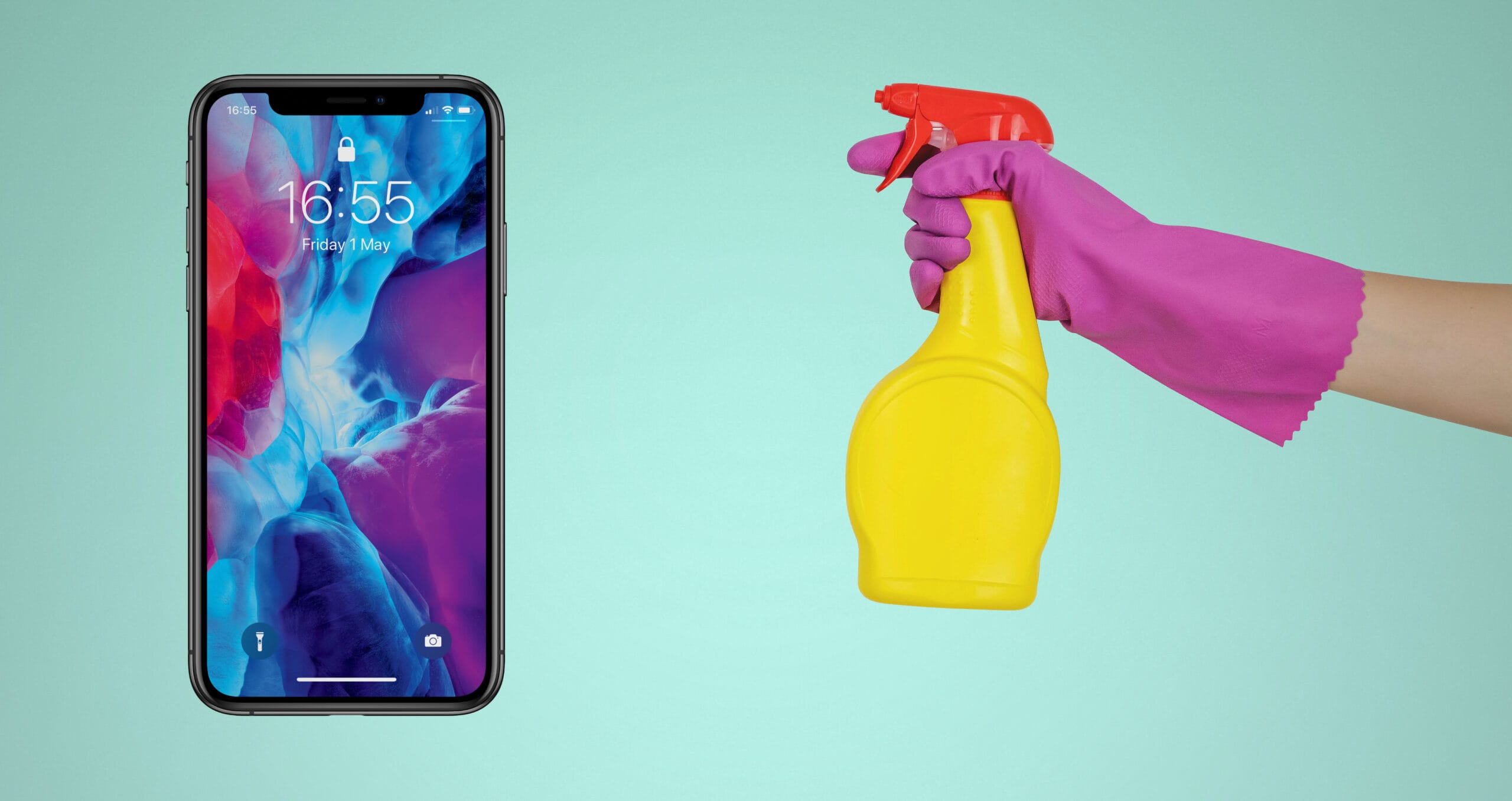 Cleaning an iPhone