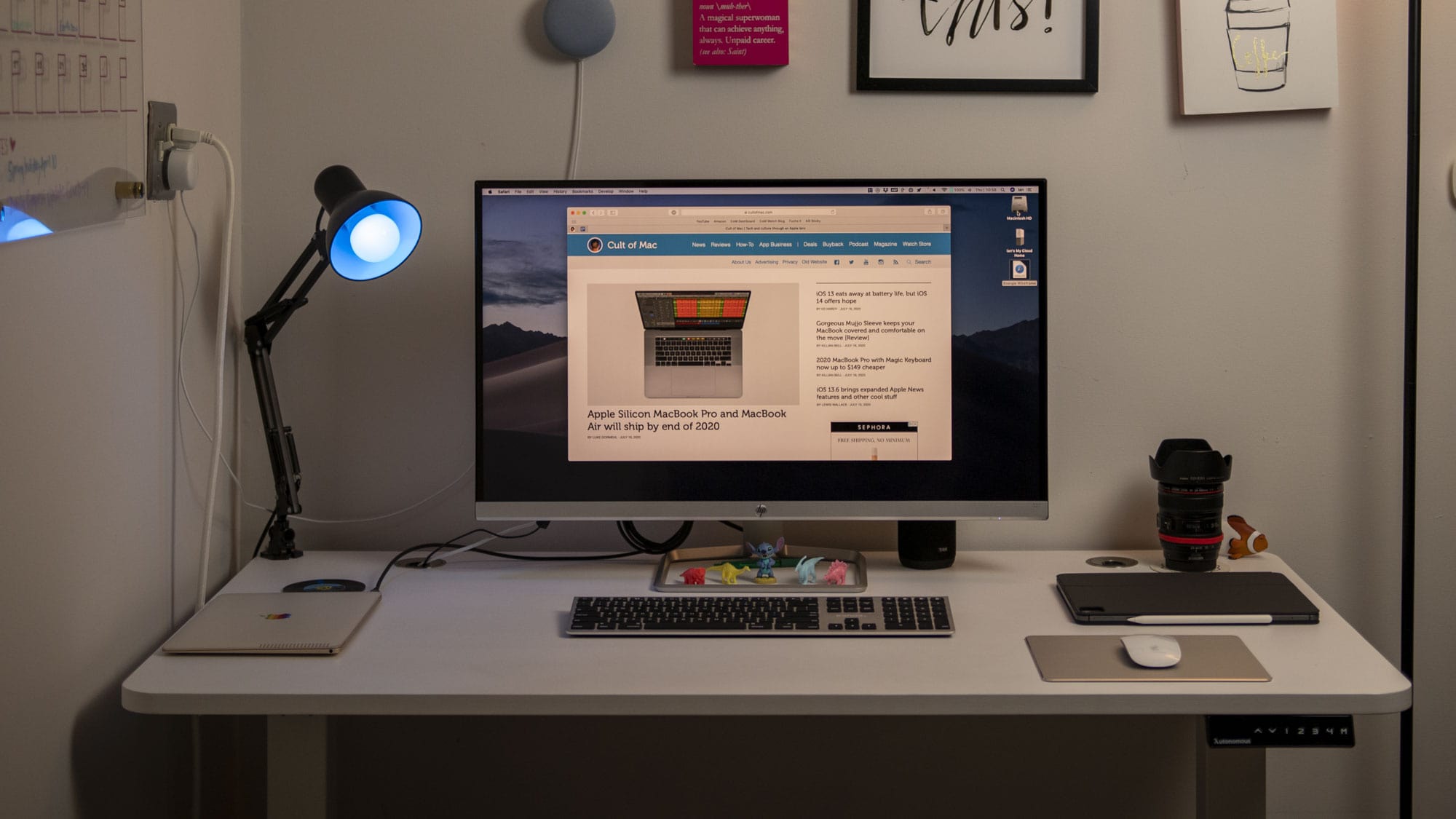 SmartDesk 2 full setup with monitor and light