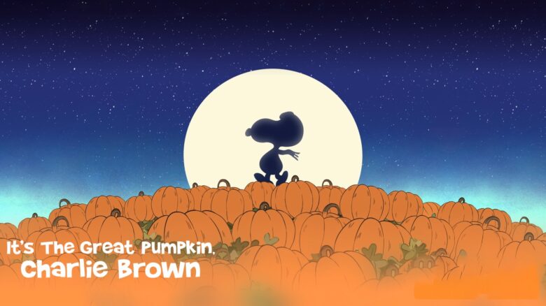 Promotional image for Charlie Brown Halloween special, "It's the Great Pumpkin, Charlie Brown," streaming on Apple TV+.