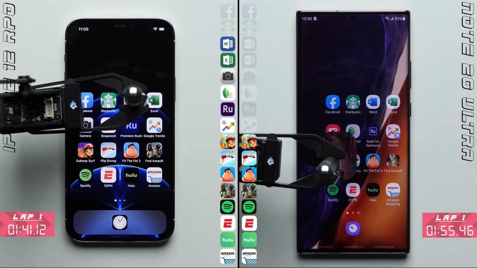 An iPhone 12 Pro speed test against Galaxy Note 20 Ultra was no contest.